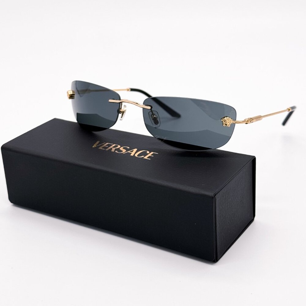 NEW VERSACE VE2279 1002/87 SUNGLASSES VE2279 100287 DARK GREY MOD 2279 1002/87